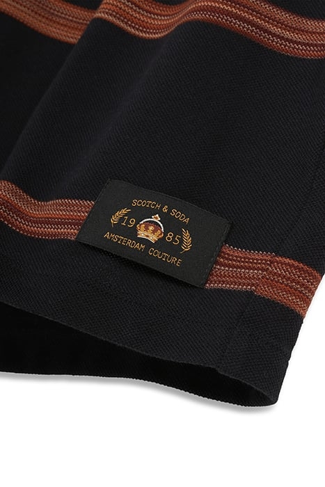 TEXTURED SPACEDYE STRIPE SS TEE BLACK 3