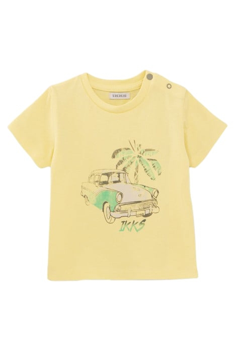 BABY BOYS’ YELLOW T-SHIRT WITH CUBAN CAR IMAGE 1