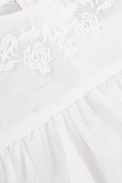 BABY GIRLS’ ECRU OCCASIONWEAR TOP WITH EMBROIDERED TULLE 5