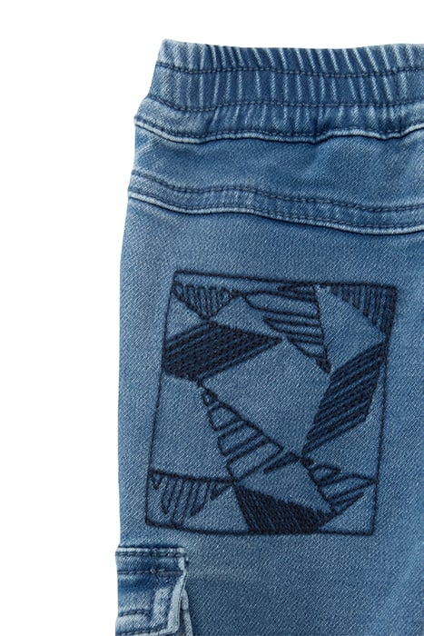 BABY BOYS' BLUE CARGO JEANS WITH ELASTICATED WAIST 5