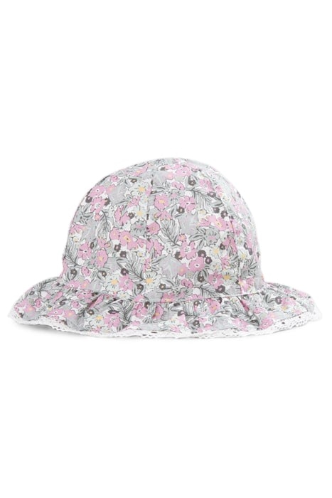 BABY GIRLS’ KHAKI HAT WITH LITTLE FLOWER PRINT 1