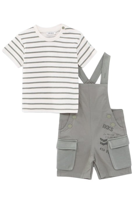 BABY BOYS’ STRIPED T-SHIRT AND DUNGAREES OUTFIT 3