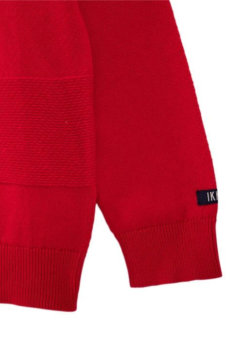 BOYS' RED KNIT STRIPED SWEATER 4