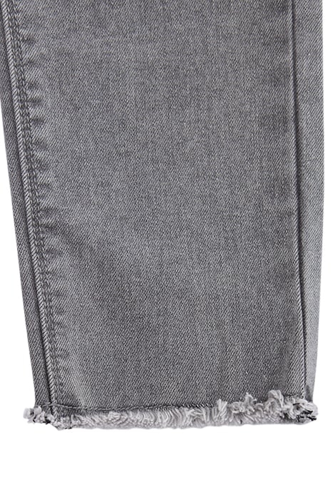 GIRLS' GREY SLIM JEANS WITH ASYMMETRIC ZIP & FRINGED CUFFS 7