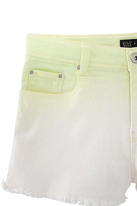 GIRLS’ NEON YELLOW DEEP DYE SHORTS WITH FRINGED CUFFS 4