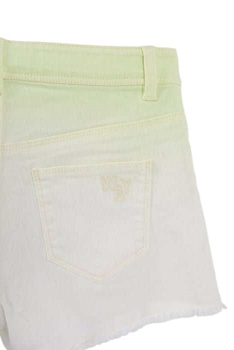 GIRLS’ NEON YELLOW DEEP DYE SHORTS WITH FRINGED CUFFS 6