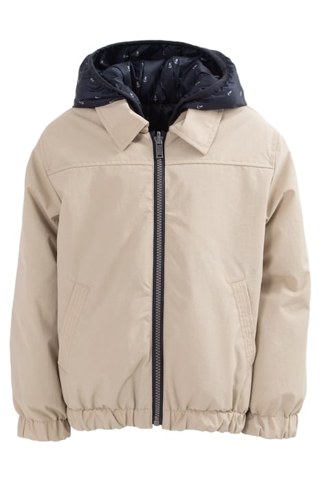 BOYS' BEIGE/NAVY ANCHOR PRINT REVERSIBLE JACKET 1