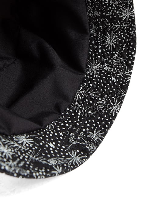 BOYS’ BLACK ORGANIC COTTON SUN HAT WITH EXOTIC LEAF PRINT 5