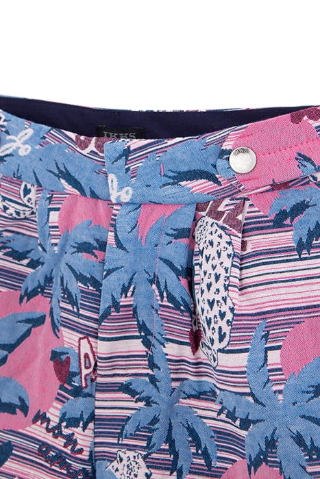 GIRLS’ WHITE PALM TREE-LEOPARD JACQUARD SHORTS 3
