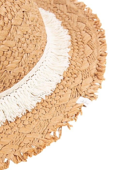 GIRLS’ BEIGE RAFFIA-STYLE HAT WITH LACE BRAID 4