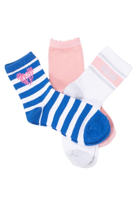 GIRLS’ PINK, WHITE AND BLUE SOCKS 6