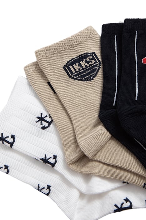BOYS’ NAVY, WHITE AND BEIGE SOCKS 5