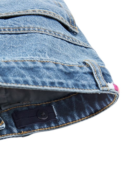 GIRLS’ BLUE WATERLESS DENIM SHORTS, EMBROIDERED DETAIL 5