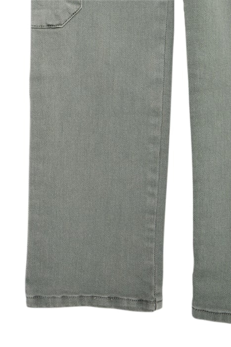 GIRLS' KHAKI CARGO JEANS WITH EMBROIDERED BRAID 7