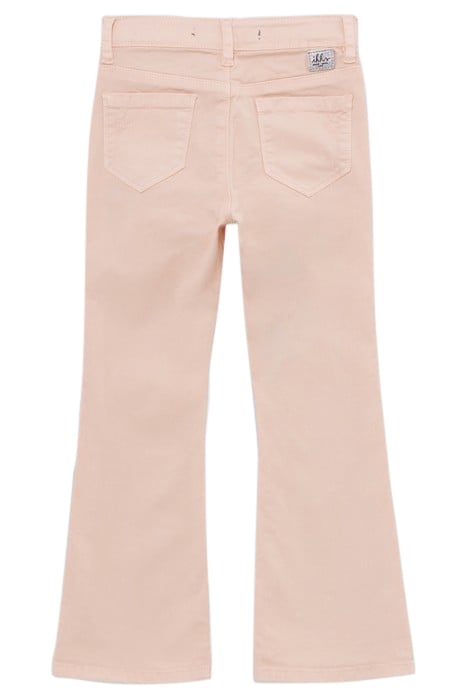 GIRLS' POWDER PINK WATERLESS FLARED JEANS PATCH POCKETS 2