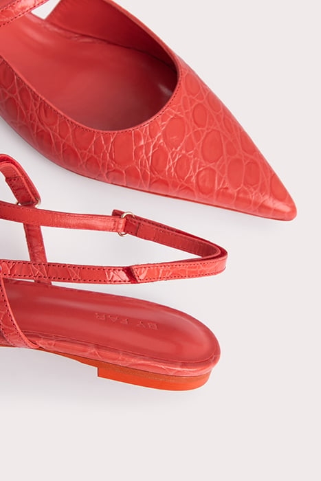 JESS CORAL CIRCULAR CROCO EMBOSSED LEATHER CORAL 4