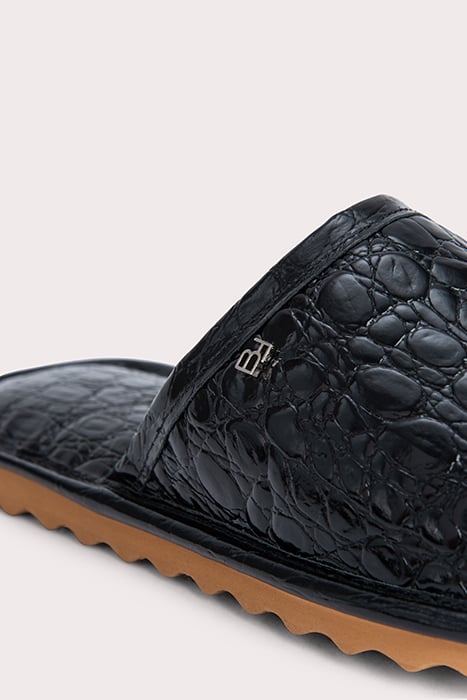 LARRY BLACK CIRCULAR CROCO EMBOSSED LEATHER BLACK 4