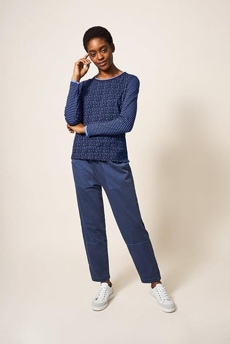 ANNABEL LS TEE NAVY PRINT 1