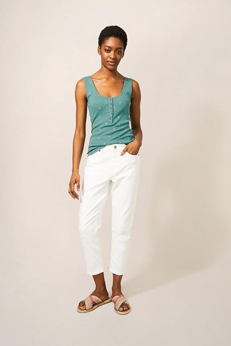 SHERBET VEST TEAL PRINT 1