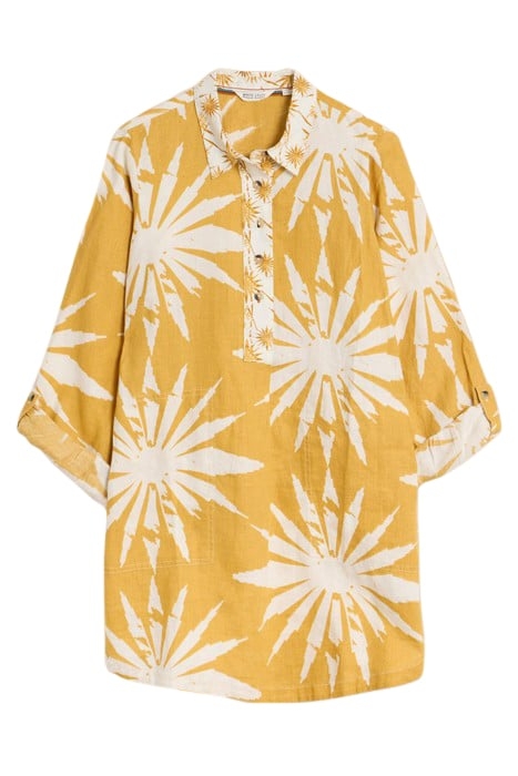 EVELYN LINEN TUNIC CHARTREUSE PRINT 2