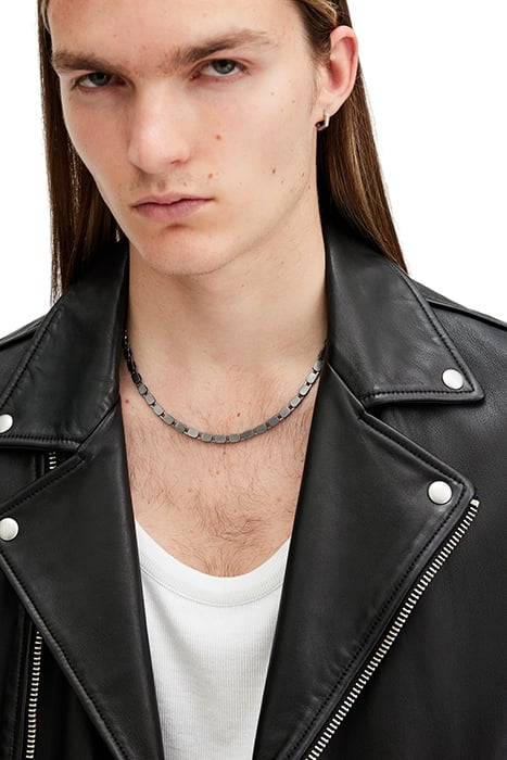 AXEL HEX CHAIN NCKLC WARM SILVR/DRK HEM 2