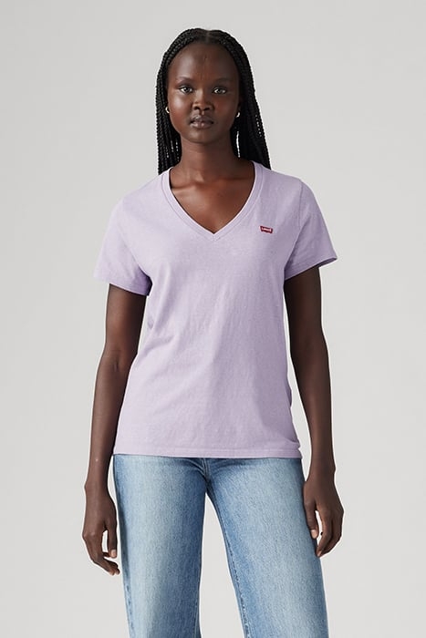 PERFECT SLUB VNECK HEIRLOOM LILAC SLUB 1