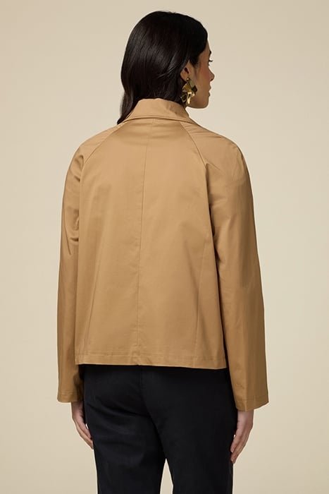 SHORT COTTON DOUBLE-BREASTED TRENCH COAT NATURAL 2