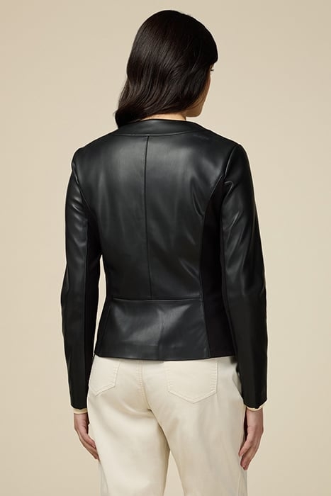 SLIM FIT WINTER JACKET IN COATED FABRIC BLACK 2