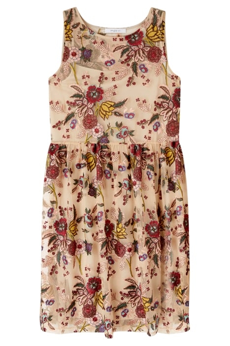 SHORT EMBROIDERED TULLE DRESS RED 3