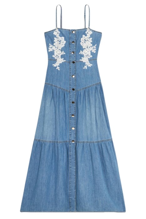 DENIM DRESS WITH EMBROIDERY BLUE 3
