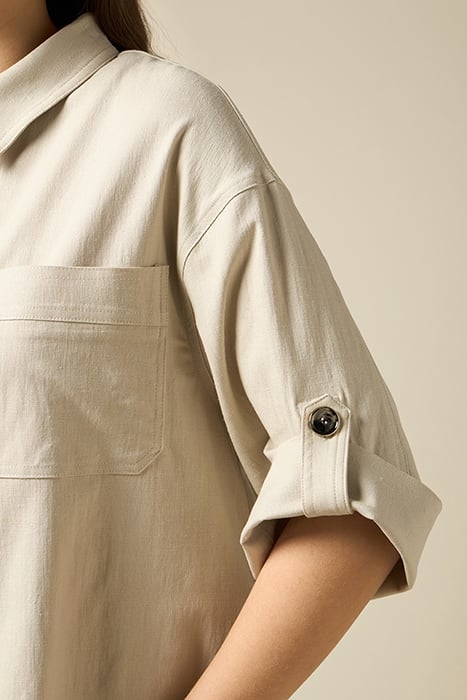 LINEN BLEND BOXY JACKET NATURAL 4