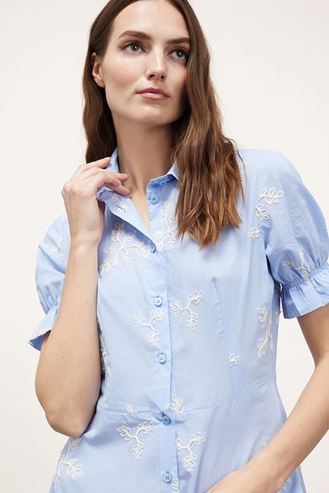 EMBROIDERED CHEMISIER DRESS BLUE 4