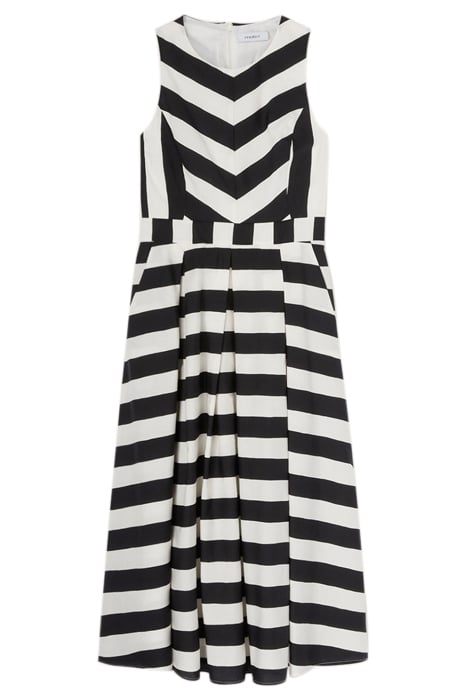 STRIPED MIDI DRESS BLACK 3