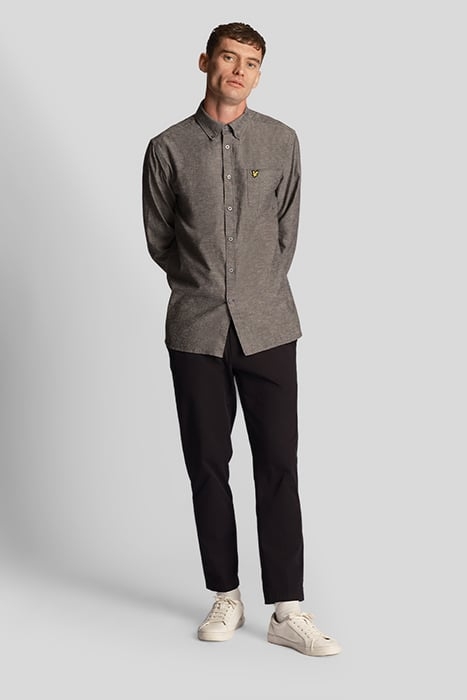 COTTON LINEN BUTTON DOWN SHIRT DARK NAVY 1