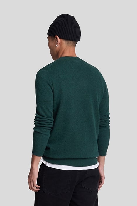 LAMBSWOOL BLEND CREW NECK JUMPER ARGYLE TEAL MARL 2