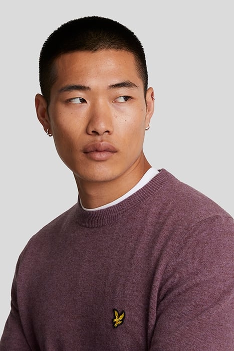 LAMBSWOOL BLEND CREW NECK JUMPER HIGHLAND MAUVE MARL 4
