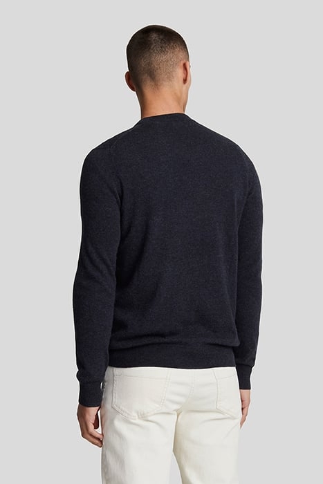 LAMBSWOOL BLEND CREW NECK JUMPER DARK NAVY MARL 2