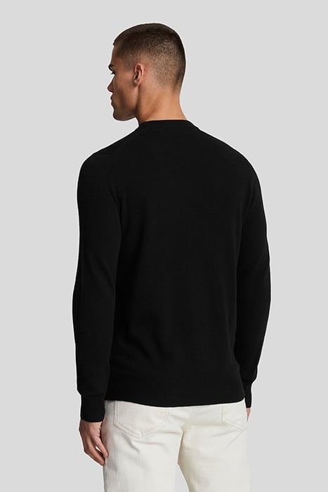 LAMBSWOOL BLEND CREW NECK JUMPER JET BLACK MARL 2