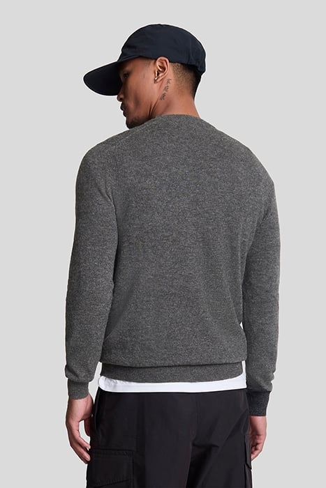 LAMBSWOOL BLEND CREW NECK JUMPER CHARCOAL MARL 2