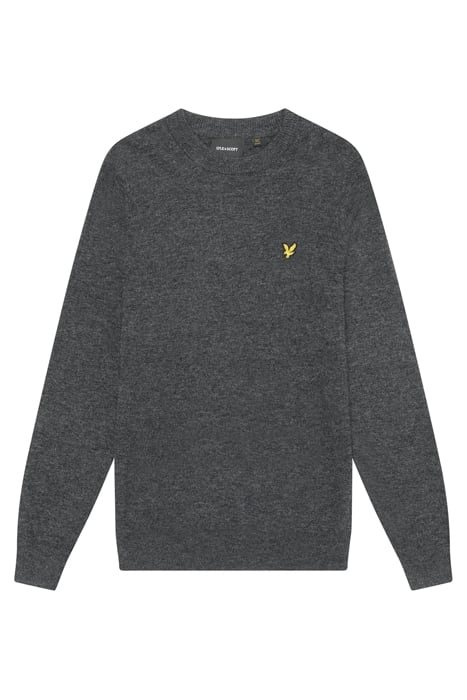 LAMBSWOOL BLEND CREW NECK JUMPER CHARCOAL MARL 3