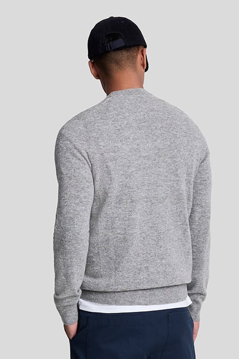 LAMBSWOOL BLEND CREW NECK JUMPER MID GREY MARL 2