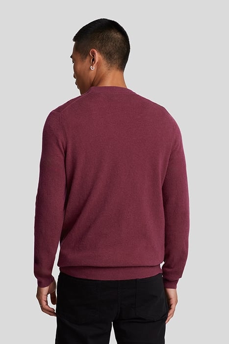 LAMBSWOOL BLEND CREW NECK JUMPER BURGUNDY MARL 2