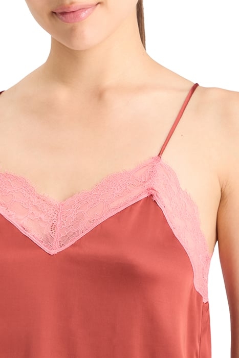 SATIN CAMISOLE WITH LACE DETIAL TERRACOTTA 6