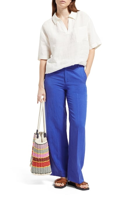 EDIE - HIGH RISE WIDE LEG TROUSERS ELECTRIC BLUE 3