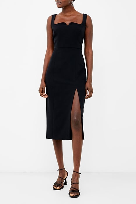 ECHO CREPE NECK DETAIL DRESS BLACKOUT 1