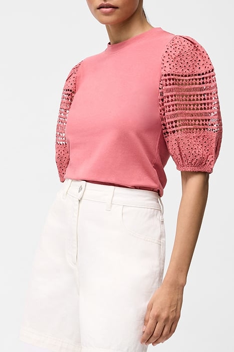 CROCHET LACE PUFF SLEEVE TOP ROSE KISS 3