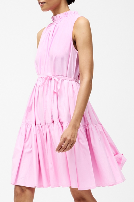 TIERED POPLIN MINI DRESS STRAWBERRY SHAKE 3