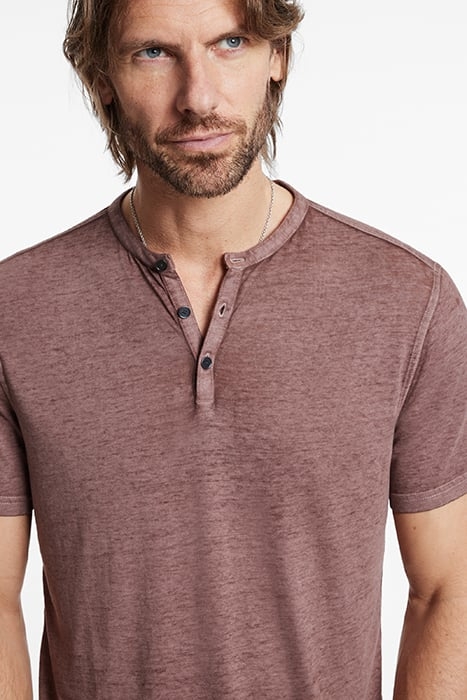 DUKE SHORT SLEEVE HENLEY WORN MAUVE 3