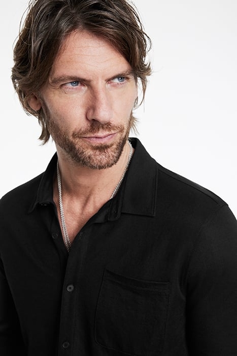 MCGILES LS SHIRT IN PIQUE BLACK 3