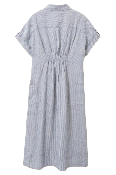 RENO LINEN SHIRT DRESS BLUE MULTI 3